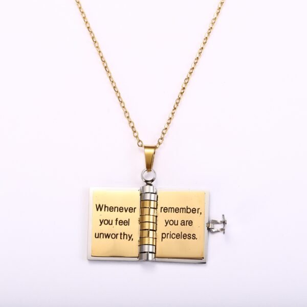 My Little Star Book Necklace For Daughter Son 18 Inch Stainless Steel Chain Gold Hardware Love Jewelry Birthday Graduation Gift