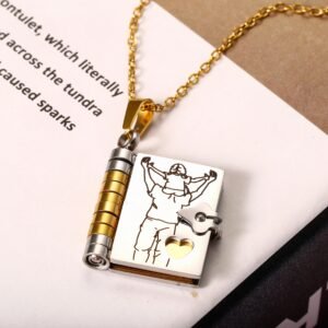 71f5c45a-1287-409a-a532-25a0660f2dd5.jpeg My Little Star Book Necklace For Daughter Son 18 Inch Stainless Steel Chain Gold Hardware Love Jewelry Birthday Graduation Gift