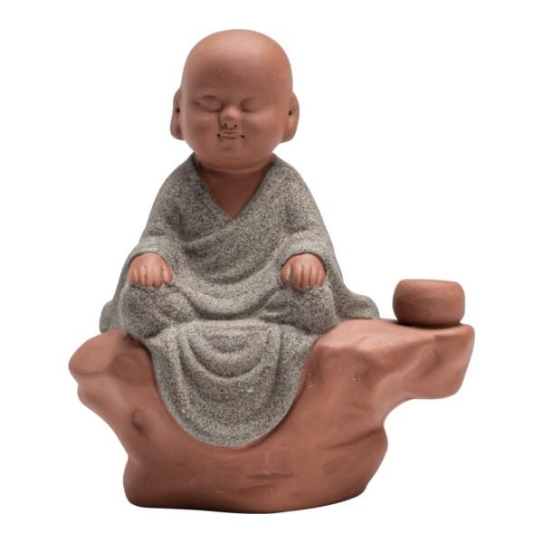 Zen Little Monk Ceramic Incense Burner - Chinese Agarwood Decor