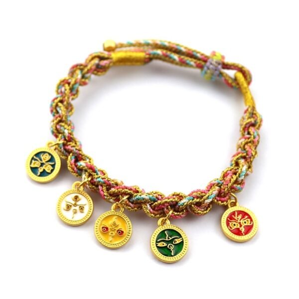 Ethnic Style Couple Braided Red Rope Colorful Wire Bracelet