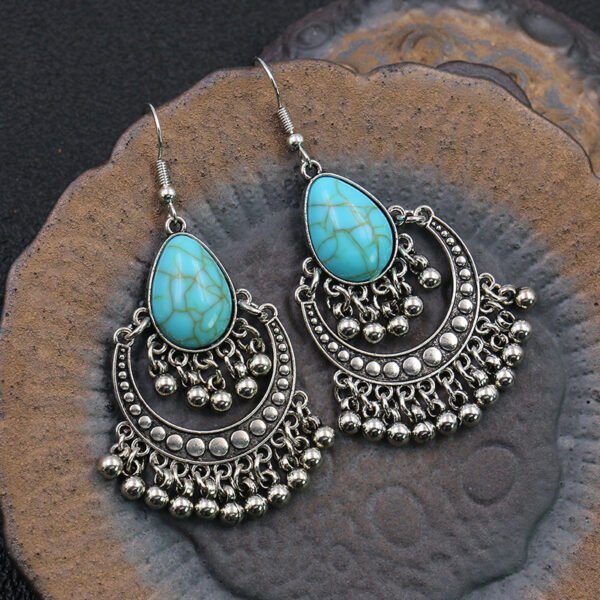Golden Beads Tassel Earrings