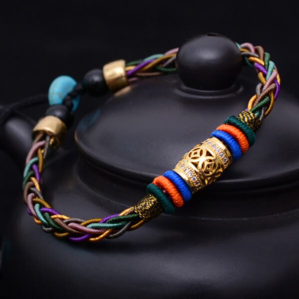 Tibetan Energy Eight-Strand Hand-Woven Safety Rope Bracelet