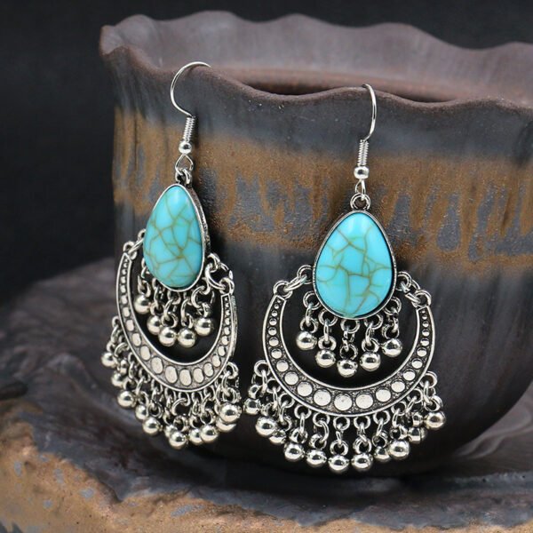 Golden Beads Tassel Earrings