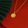 Court-Style Sunflower Womens Gold-Plated Pendant Necklace