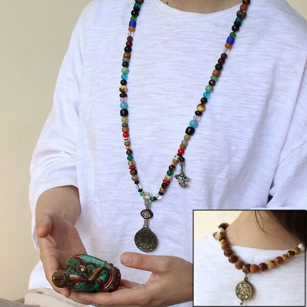 Ethnic Tibetan Star and Moon Bodhi Multi-treasure Consecrated Rosary Bracelet