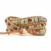 Love Heart Red Wood Grain Natural Stone Multilayer Hand-Woven Bracelet