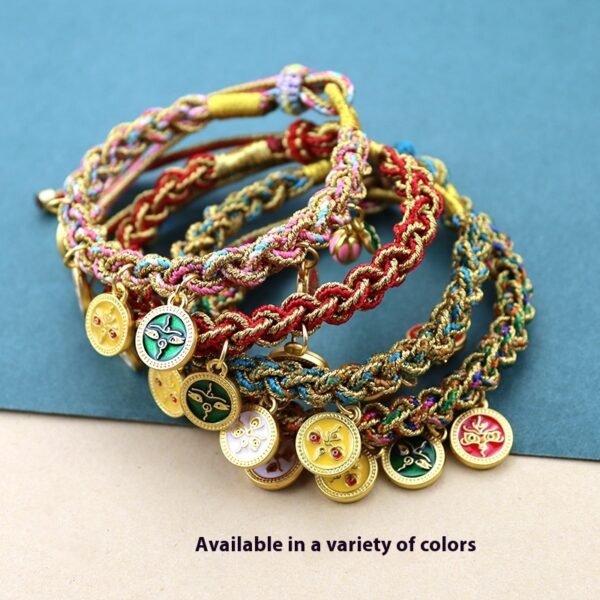 Ethnic Style Couple Braided Red Rope Colorful Wire Bracelet
