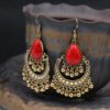 Golden Beads Tassel Earrings