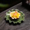 Lotus Leaf Incense Holder Four Colors Handmade Tea Room Tea Table