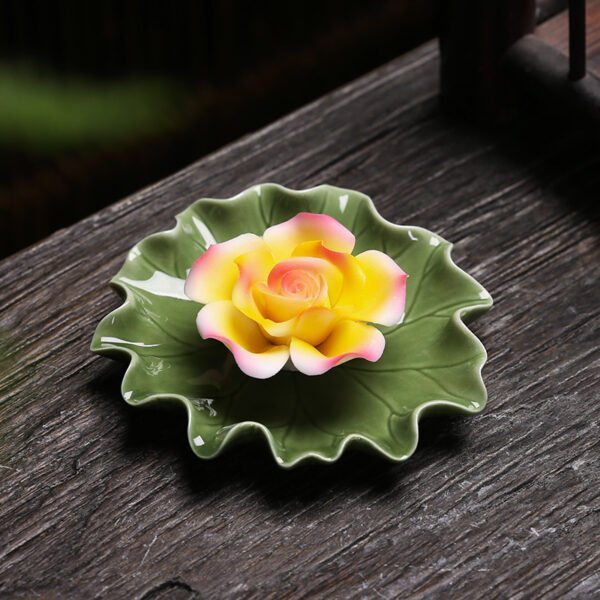 Lotus Leaf Incense Holder Four Colors Handmade Tea Room Tea Table