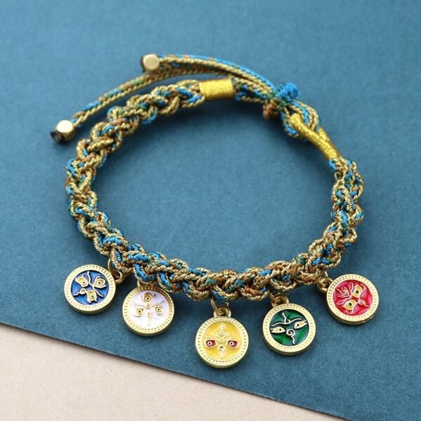 Ethnic Style Couple Braided Red Rope Colorful Wire Bracelet
