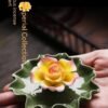 Lotus Leaf Incense Holder Four Colors Handmade Tea Room Tea Table
