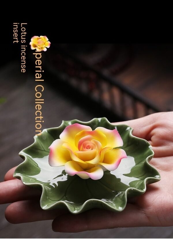Lotus Leaf Incense Holder Four Colors Handmade Tea Room Tea Table