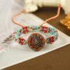 Retro Dunhuang Color Hand-Woven Bracelets with Tibetan Elements