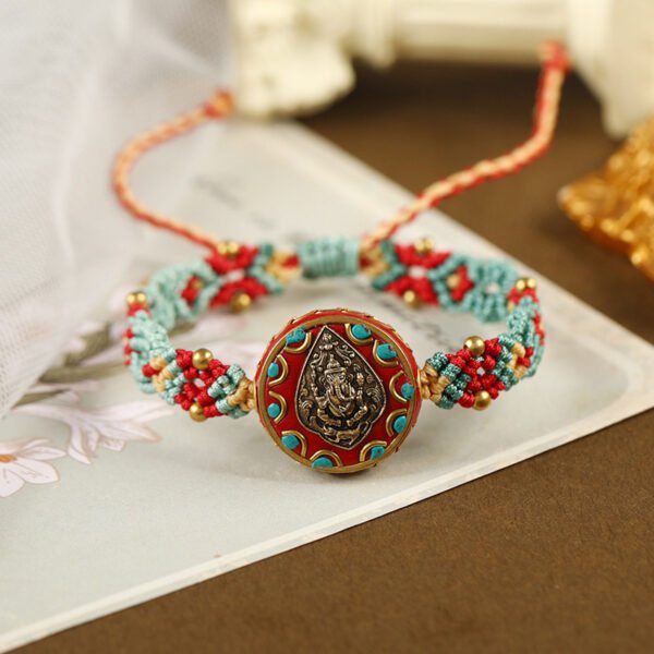 Retro Dunhuang Color Hand-Woven Bracelets with Tibetan Elements