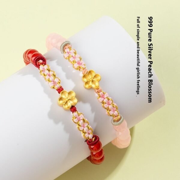 Ethnic Style Natural Hand-Woven Red Rope Wrist Bracelet