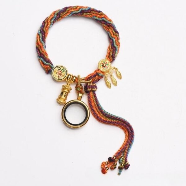 Tibetan Spiritual Energy Cycle Pattern Hand-Woven Bracelet