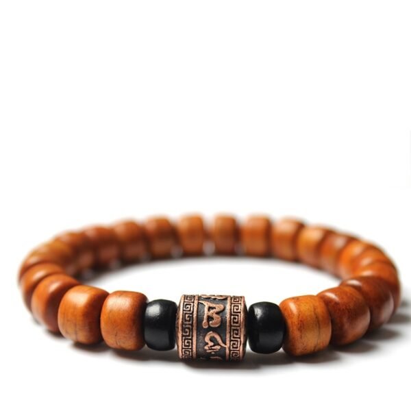 Retro Tibetan Style Natural Yak Bone Buddha Beads Bracelet for Men