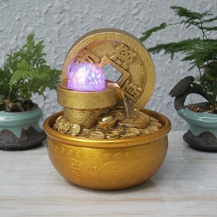 Feng Shui Wheel Crystal Ball Water Fountain Mini