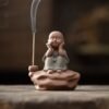 Zen Little Monk Ceramic Incense Burner - Chinese Agarwood Decor