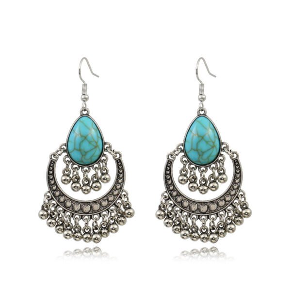 Golden Beads Tassel Earrings