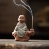 Zen Little Monk Ceramic Incense Burner - Chinese Agarwood Decor