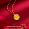 Court-Style Sunflower Womens Gold-Plated Pendant Necklace