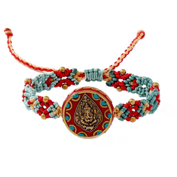Retro Dunhuang Color Hand-Woven Bracelets with Tibetan Elements