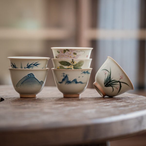 ICE Table Hand Painted Tea Cup Suit Kung Fu Tea Set
