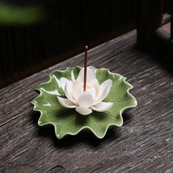Lotus Leaf Incense Holder Four Colors Handmade Tea Room Tea Table