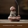 Zen Little Monk Ceramic Incense Burner - Chinese Agarwood Decor