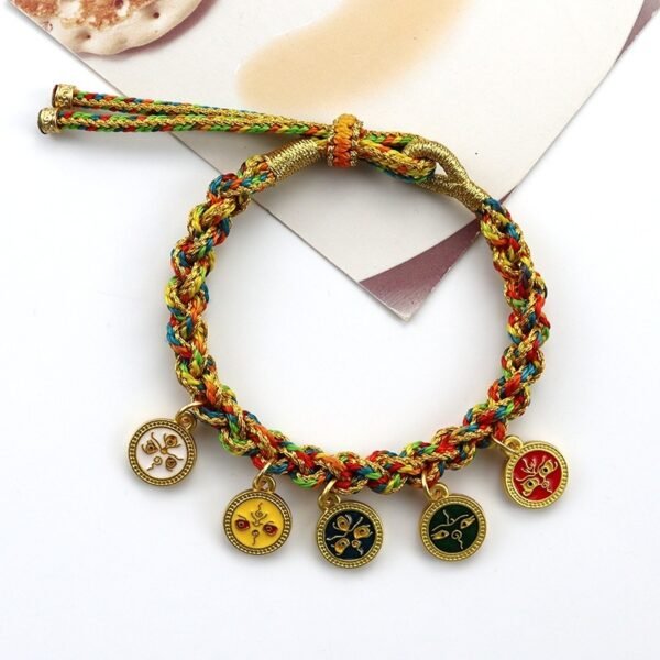 Ethnic Style Couple Braided Red Rope Colorful Wire Bracelet