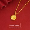 Court-Style Sunflower Womens Gold-Plated Pendant Necklace