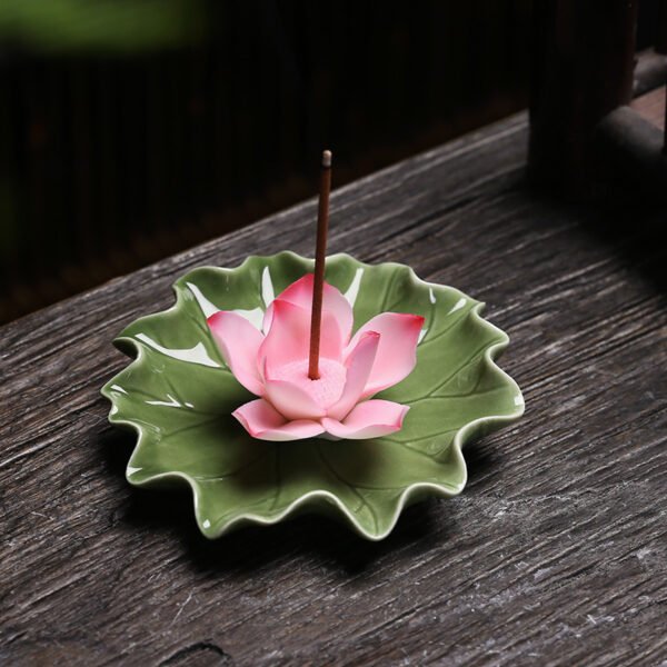 Lotus Leaf Incense Holder Four Colors Handmade Tea Room Tea Table