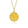 Court-Style Sunflower Womens Gold-Plated Pendant Necklace