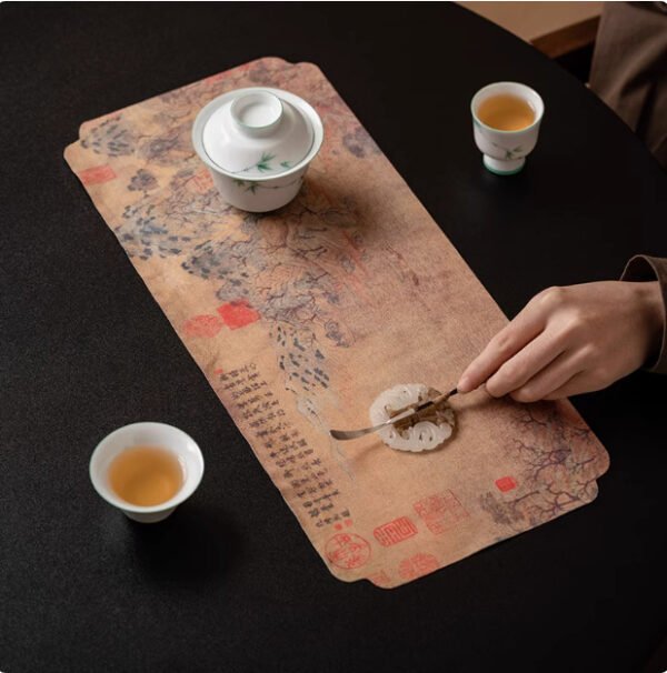 7871b7f1-6753-460e-95dc-34a1b928fc1c.jpg Peach Garden Notes Double-sided Tea Mat Chinese Zen Tea Table Mat