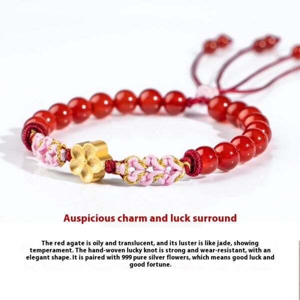 Ethnic Style Natural Hand-Woven Red Rope Wrist Bracelet