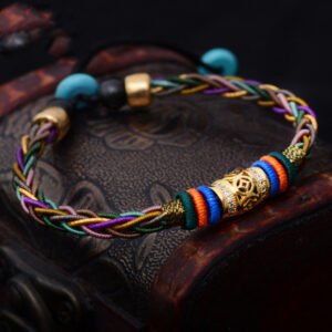 Tibetan Energy Eight-Strand Hand-Woven Safety Rope Bracelet