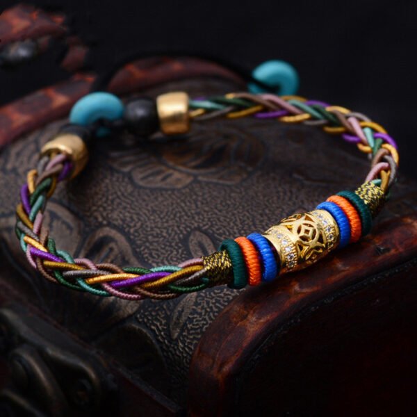 Tibetan Energy Eight-Strand Hand-Woven Safety Rope Bracelet