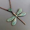 Retro Ethnic Style Dragonfly Pendant Necklace
