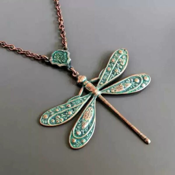 Retro Ethnic Style Dragonfly Pendant Necklace
