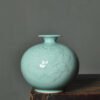 Pomegranate-patterned Longquan Vase, Vintage Chinese-style Zen Entryway Decoration