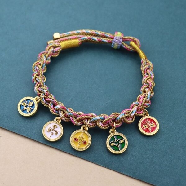 Ethnic Style Couple Braided Red Rope Colorful Wire Bracelet
