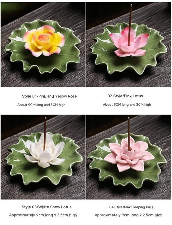 Lotus Leaf Incense Holder Four Colors Handmade Tea Room Tea Table