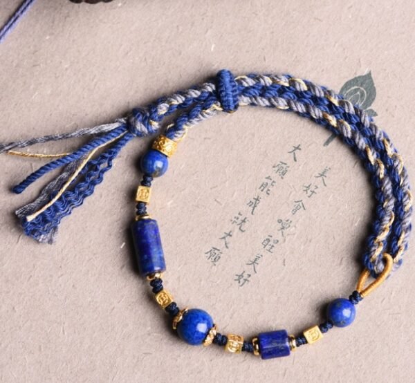 Ethnic Style Hand-Woven Lapis Lazuli Bracelet