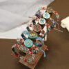 Retro Dunhuang Color Hand-Woven Bracelets with Tibetan Elements