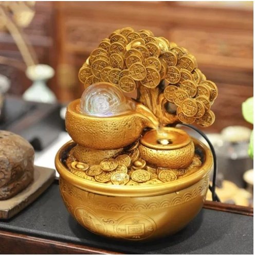 Feng Shui Wheel Crystal Ball Water Fountain Mini