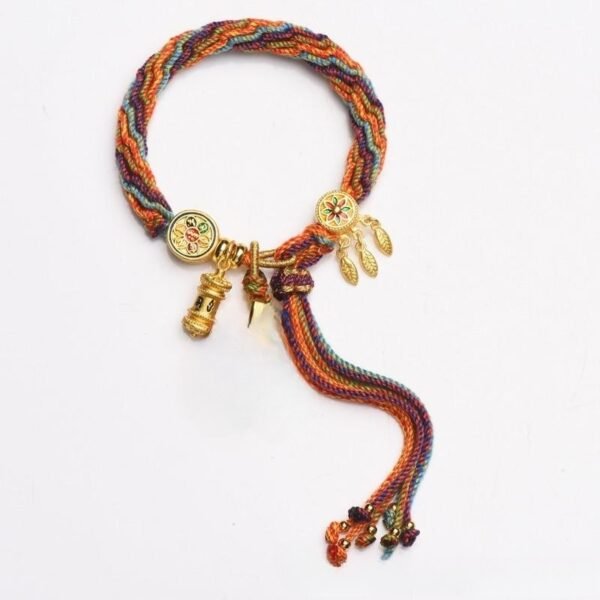 Tibetan Spiritual Energy Cycle Pattern Hand-Woven Bracelet