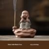 Zen Little Monk Ceramic Incense Burner - Chinese Agarwood Decor