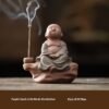 Zen Little Monk Ceramic Incense Burner - Chinese Agarwood Decor